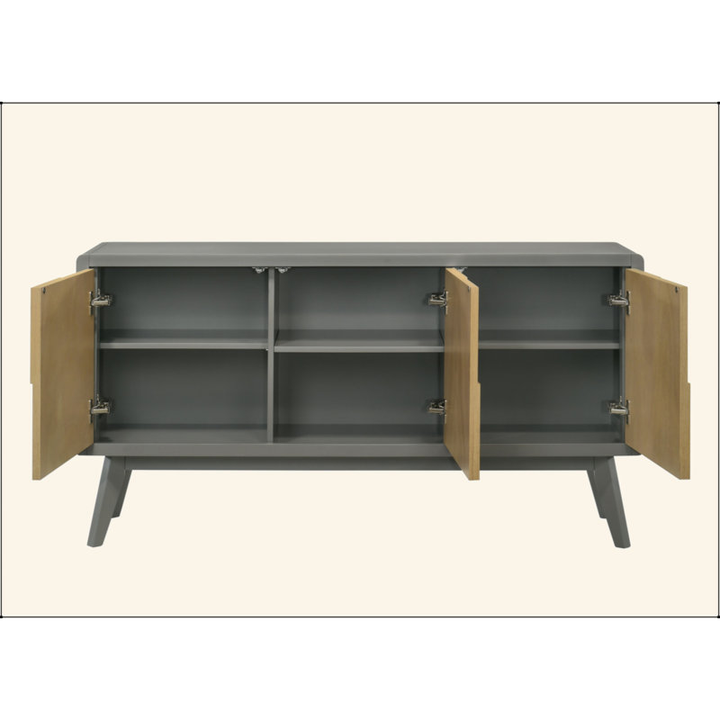 Blayde Light Gray & Natural Finish Server