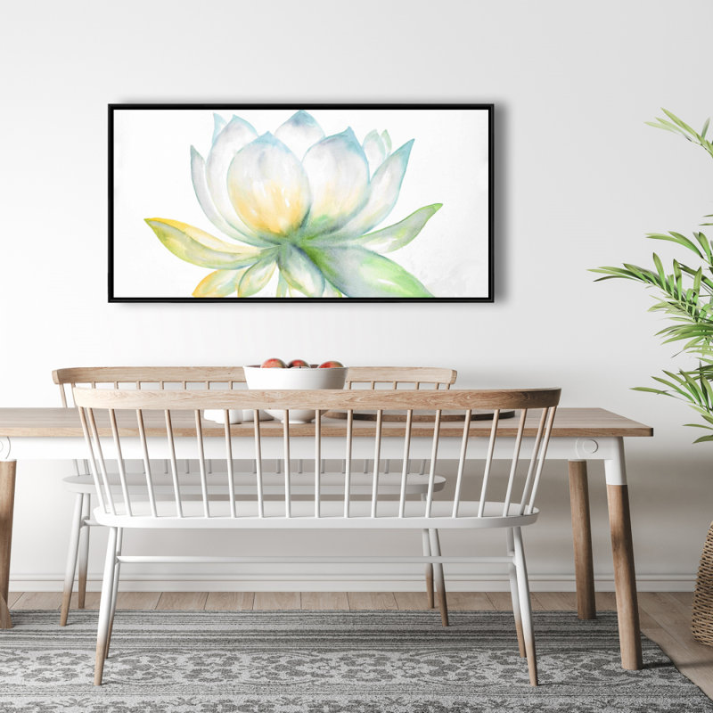 Lotus Flower Print On Canvas, H 24 po x l 48 po