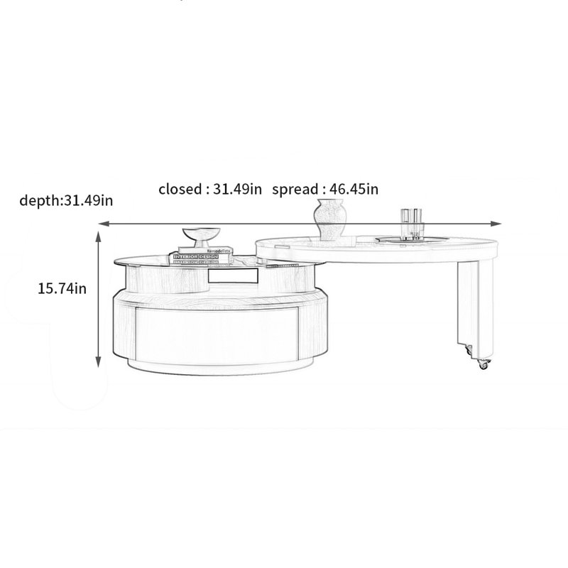 Table basse rotative Creamy Breeze Light