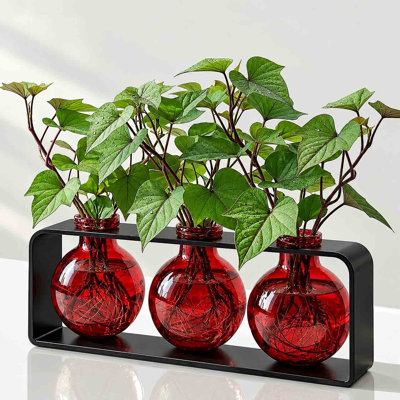 Blooms 3 piece Table Vase Set Red