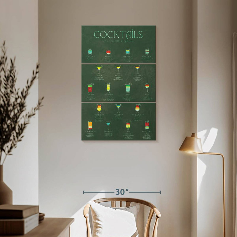 Yarlin Cocktails Chart, 57" H x 36" W