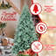 Arbre de Noël de 8 pi, couleur bleue, 2458 pointes, branche à charnières pour un démontage rapide, base en métal sécurisée teintée des Fêtes, branches faciles à assembler et décor renforcé