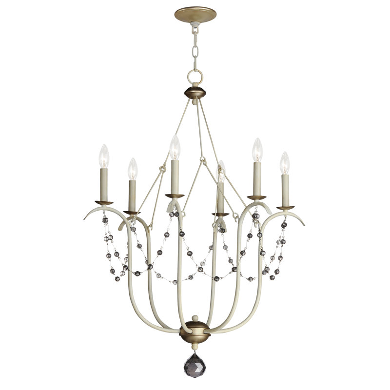 Jantjeline 6 - Light Steel Dimmable Chandelier