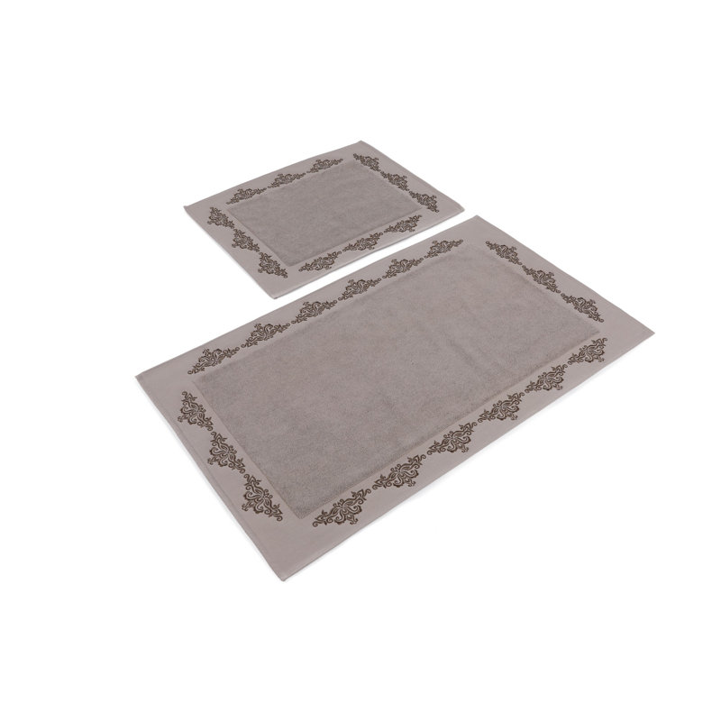 Ensemble de tapis de bain luxueux en coton (2 pièces), brun | 100% coton, 35,4 x 23,6 pouces (serviette de bain) et 19,7 x 23,6 pouces (serviette de bain) | Ultra-doux, absorbant, 1000 g / m² | Parfait pour le confort d'un spa dans votre salle de bain
