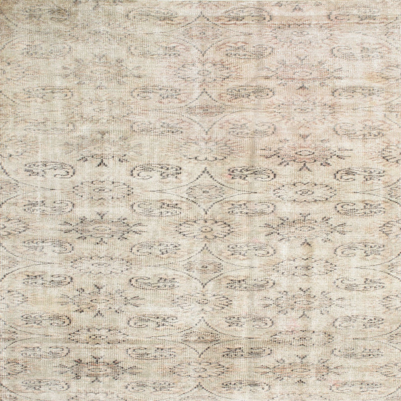 Tapis traditionnel gris / noir Donell, Carré 4 pi