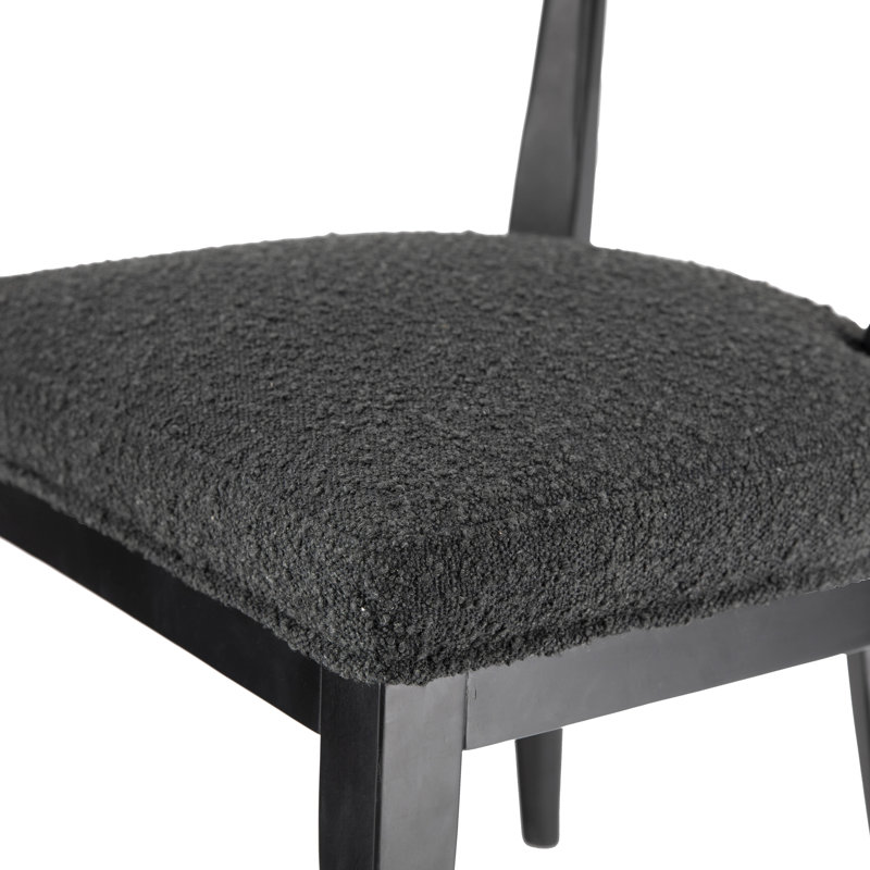 Chaise de salle à manger à dossier bas, Noir, Noir