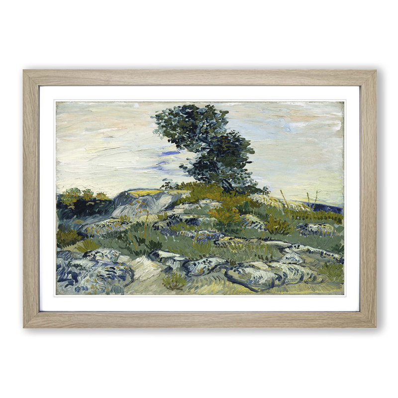 The Rocks by Vincent Van Gogh - Framed Print, Oak