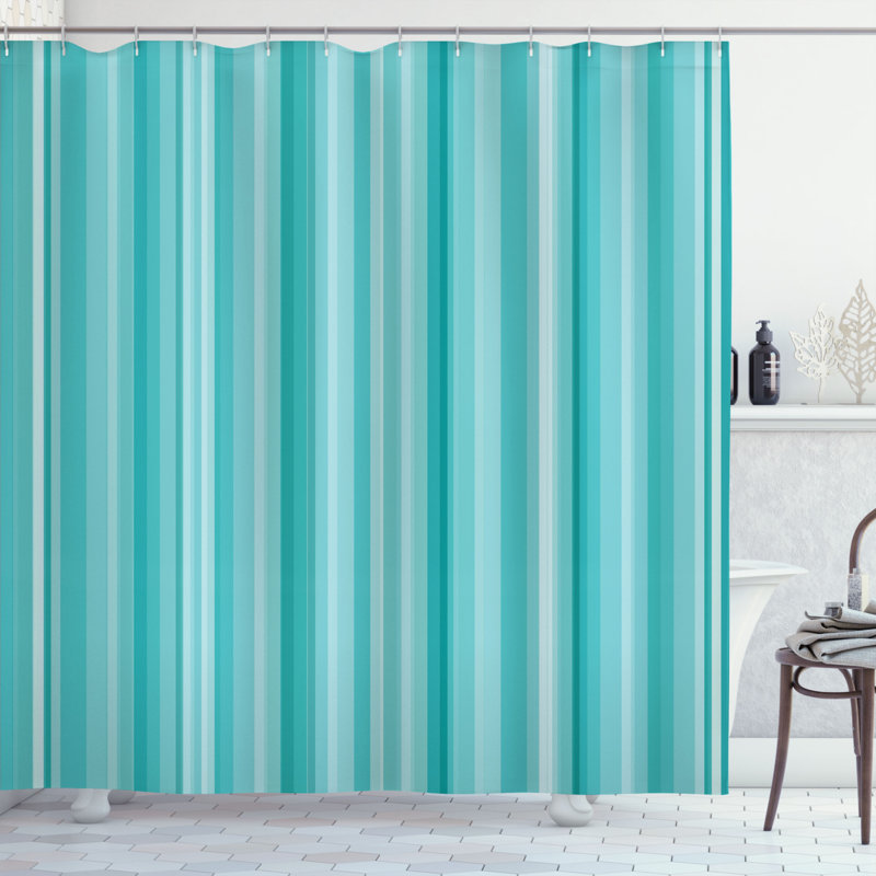 Striped Shower Curtain with Hooks Included, 70" H x 69" W