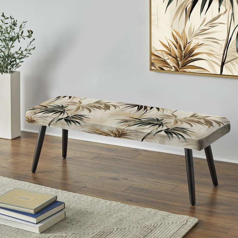 Motif tropical en bois flottant Zen - banc rembourré noir Tropical