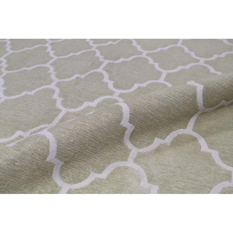 Cotton Geometric Area Rug in Gray