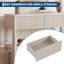 Modern Fluted Console Table with 2 Drawers – 3-Tier Storage Shelves – Narrow Entryway Table for Living Room, Hallway, or Behind Couch – Sturdy Design – Color: White-Grey