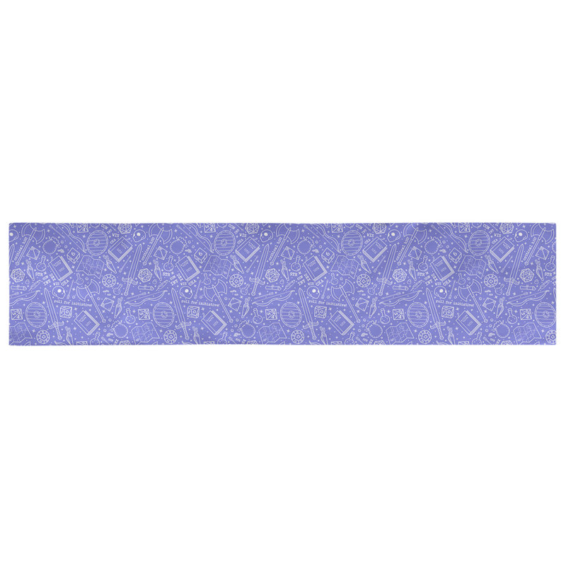 Chemin de table géométrique avicia, 90 po x 16 po, Bleu / Blanc, Polyester
