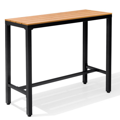 Arboleya Rectangular Metal Outdoor Bar Table with Levelling Knob