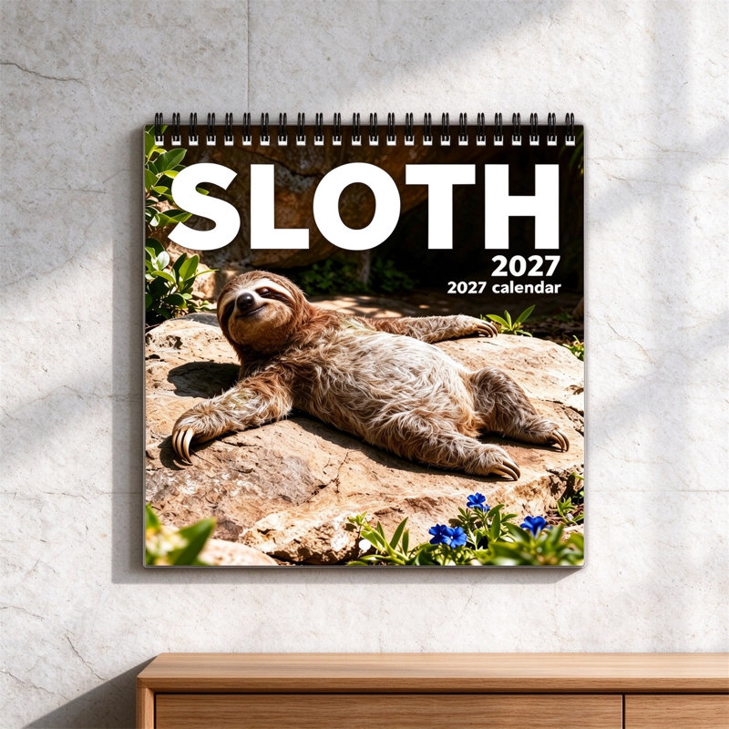 Affiche calendrier paresseux 2027