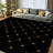 Gold Veil Black Art Geometric Abstract Backdrop Circle Creative Decor Machine Washable Indoor Area Rug-2011536741
