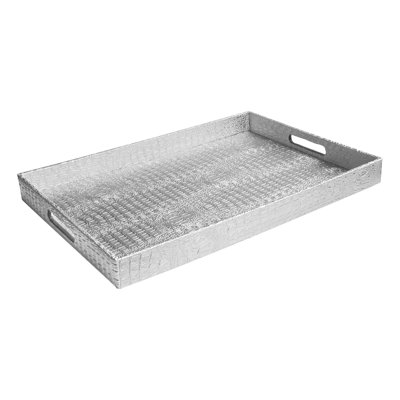 Silver Alligator Decal Tray 19” x 14”