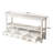 White 57.8in 4-layer 3-drawer 3-compartment MDF Entry Table-1676604637