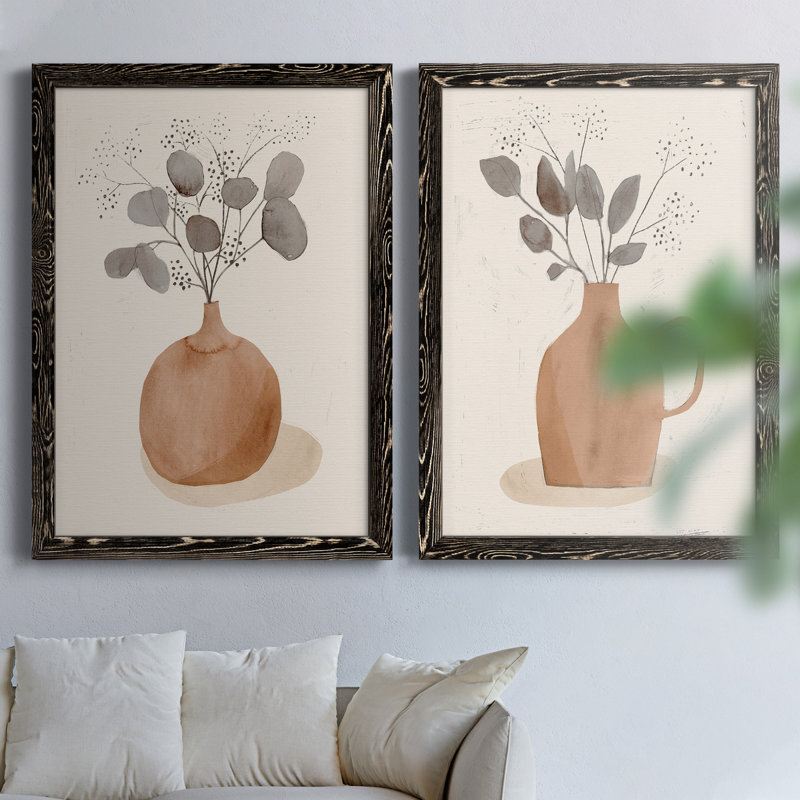 La Planta I - ensemble de 2 reproductions d'art sur toiles, H 37,5 po x l 55 po x P 1,5 po, Toile avec cadre noir