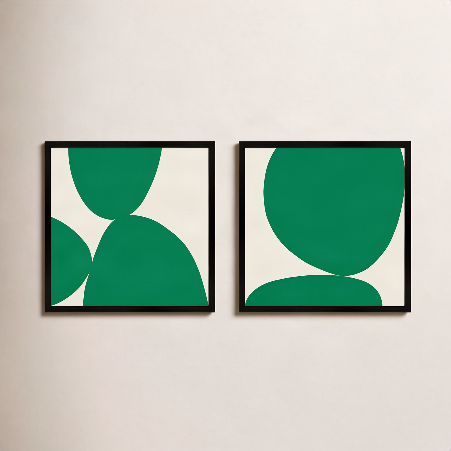Green Ink. Set Of 2 by Lee Lessem, Black Framed, 24" H x 24" W x 1.25" D