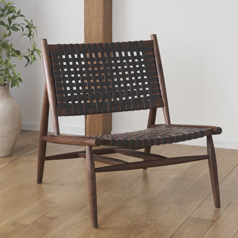 Chaise d'appoint en cuir Laylon, Brun, Cuir véritable brun
