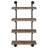 Black and Rustic Oak 4-tier Wall Shelf