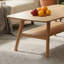 Bureau en bois massif de bureau à domicile, 100% bois naturel, avec tablette de rangement, peut également être utilisé comme table centrale / table basse, facile à assembler