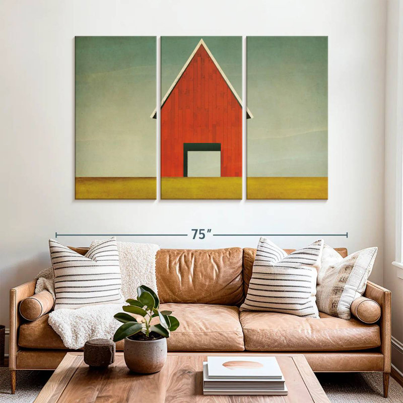 Lilie Rustic Red Barn Summer, 42" H x 65" W