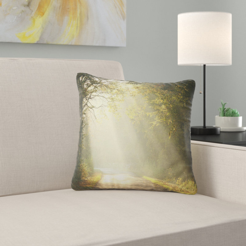 Oreiller de coussins de forêt brillants à l’automne, 18 po x 18 po