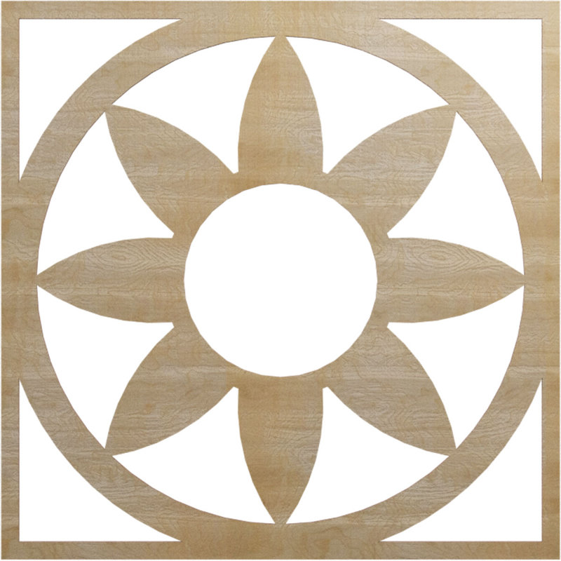 Blume Wood Fretwork Pierced Ceiling Medallion, Hickory, 40" H x 40" W x 0.25" D