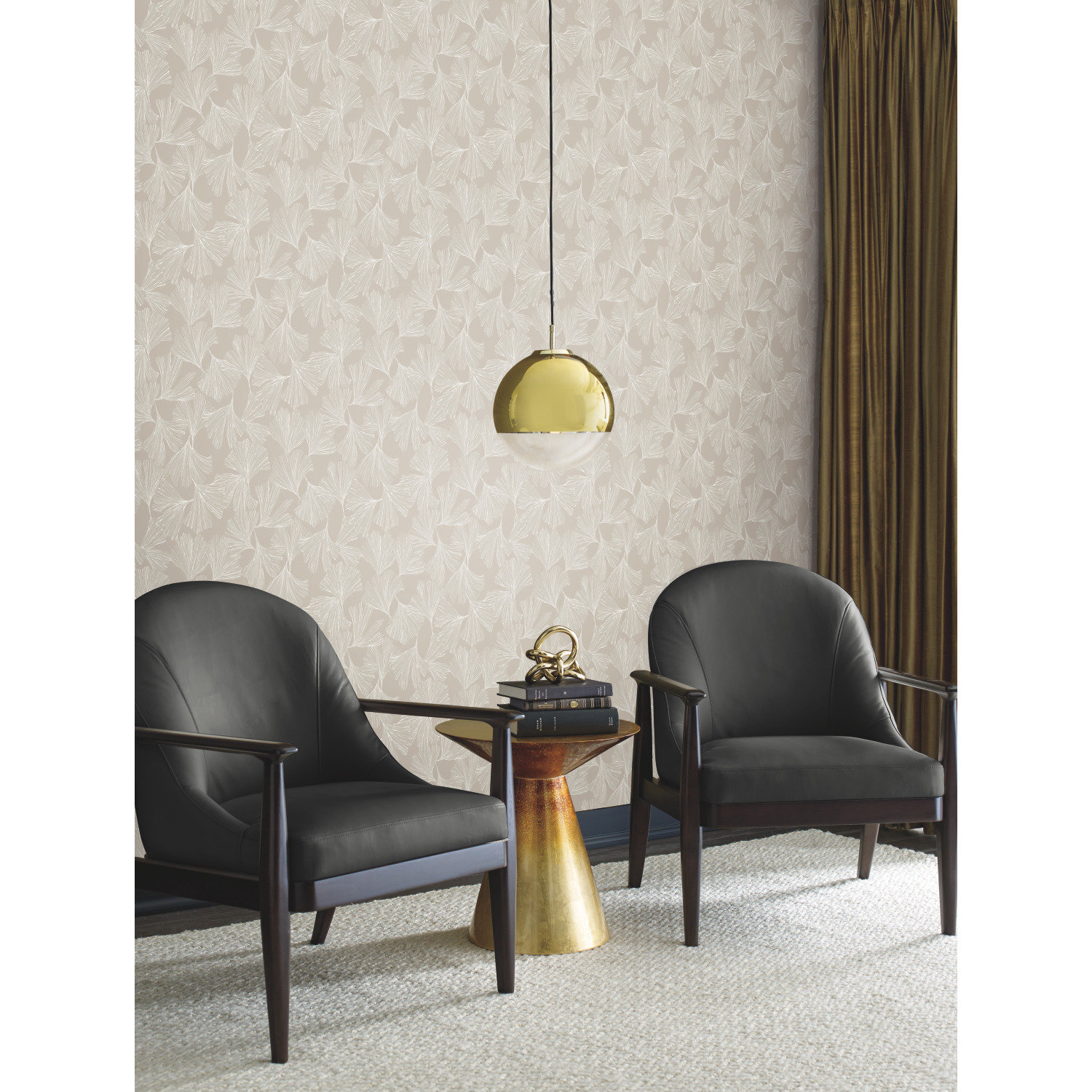 Almerton Modern Floral Wallpaper, Silver