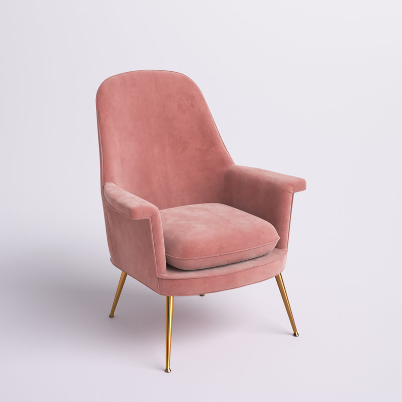 Velvet Armchair, Dusty Rose