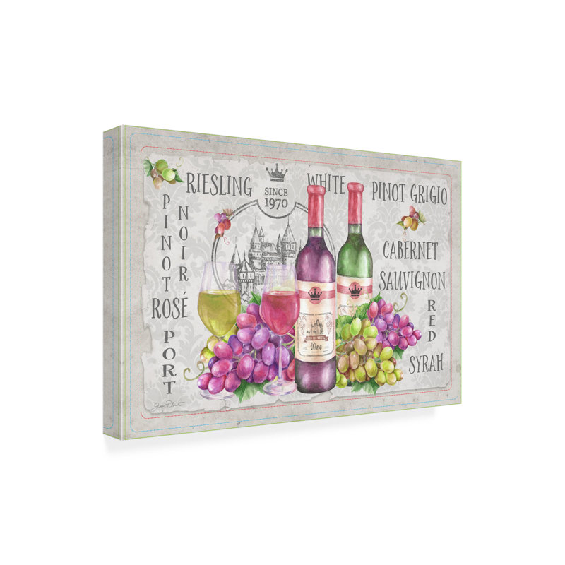 Art sur toile Jean Plout Whimsy Wine, H 22 po x l 32 po x P 2 po