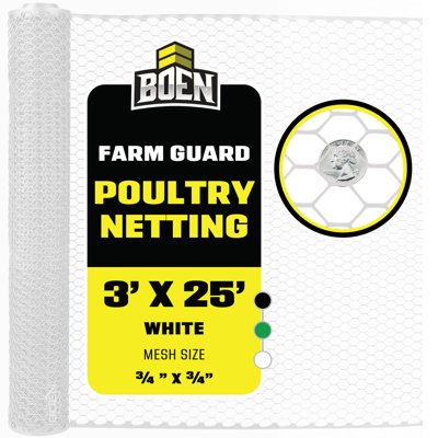 Grillage hexagonal noir en plastique, 91 cm x 152 m, clôture en plastique pour volailles, enclos temporaires ou semi-permanents, grillage anticerf