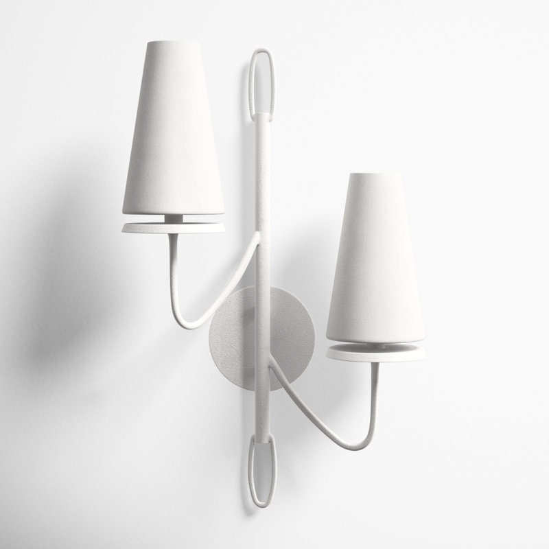 Walling Plug-in Armed Sconce, Gesso White