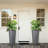 Tall Planter Box Set of 2- Large Indoor and Outdoor Planters for Front Porch and Patio-504547666