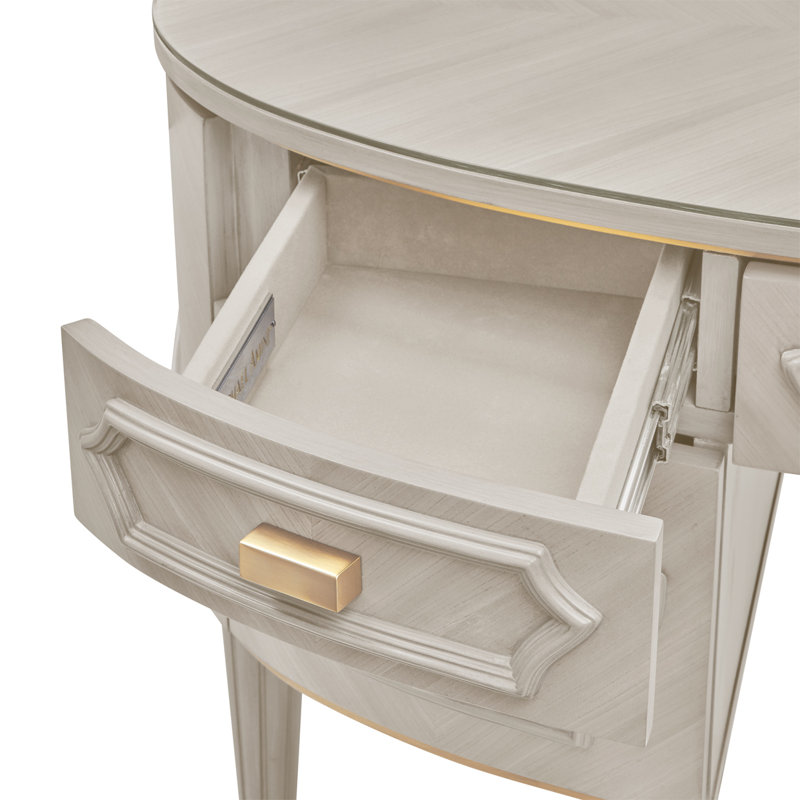 St. Charles Vanity Desk with Wall Mirror - Dove Gray
