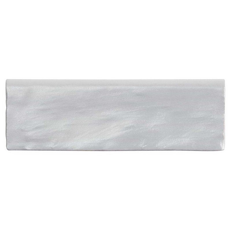 Montauk 2x8 Glazed Ceramic Bullnose Tile Trim, Sky Blue