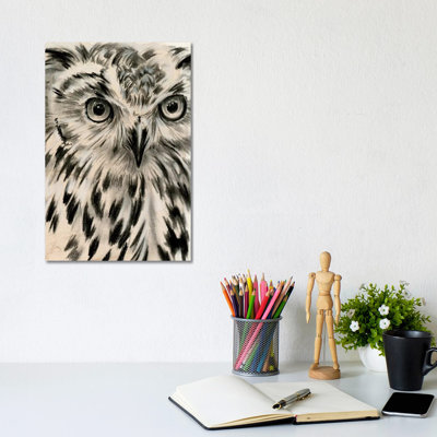 Charcoal Owl I- Gallery-Wrapped Canvas Giclée