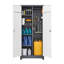 Casiers de rangement pour outils à haut balai, métal gris, portes verrouillables, tablettes réglables, acier de qualité, traitement contre la corrosion, espace de suspension et de rayonnage, grand rangement en métal ventilé, renforcé