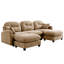 Canapé modulaire en U 3 places, chenille, canapé modulaire en U, facile à installer et ergonomique, siège modulaire couleur chameau avec 2 coussins décoratifs