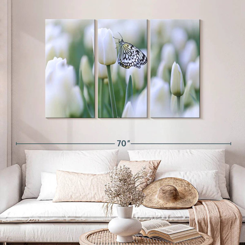 Pearl White Butterfly, 32" H x 50" W