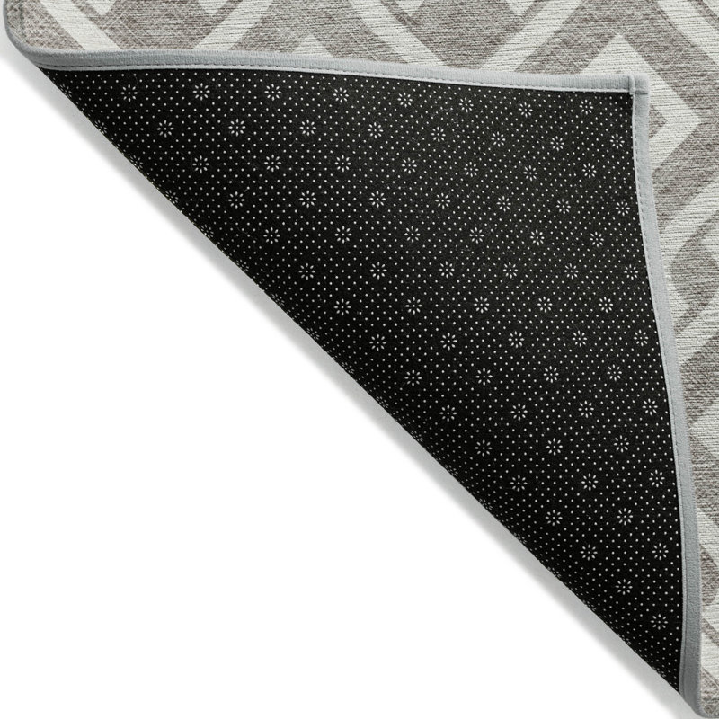 Tapis intérieur / extérieur lavable taupe et ivoire 5 pi x 8 pi