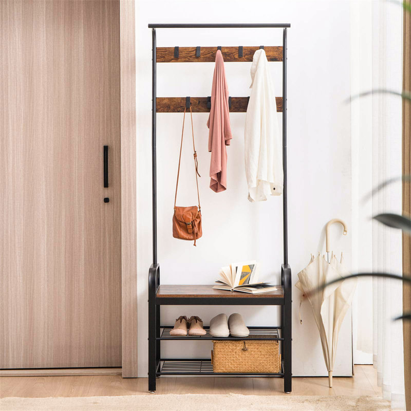Aaditri Steel Freestanding 9 - Hook Coat Rack