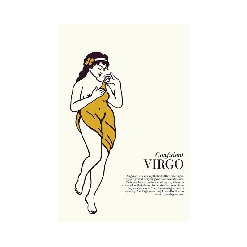 Zodiac Gold Virgo by The Whiskey Ginger - Wrapped Canvas Print, 45.72cm H x 30.48cm W, Wrapped Canvas