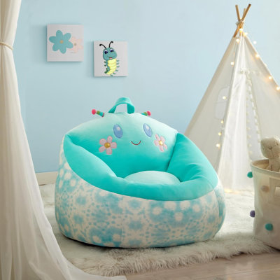 Heritage Kids Squishy Bean Bag Chair for Kids Ages 3+, Figural Butterfly