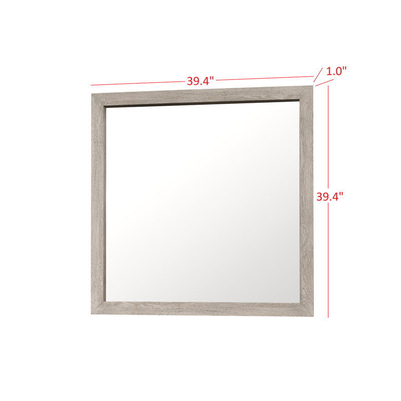 Zephyr Solid And Engineered Wood Flat Wall Mirror