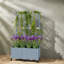 Jardinières mobiles avec treillis, polypropylène durable, conception extérieure moderne