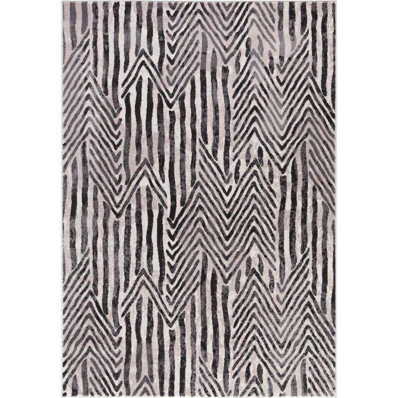 Rayures dansantes - noir et blanc, Rectangle 7 pi x 9 pi
