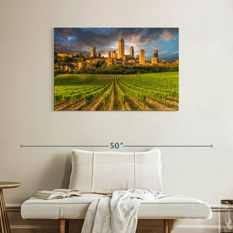 Ravi San Gimignano Sunset, 26" H x 39" W