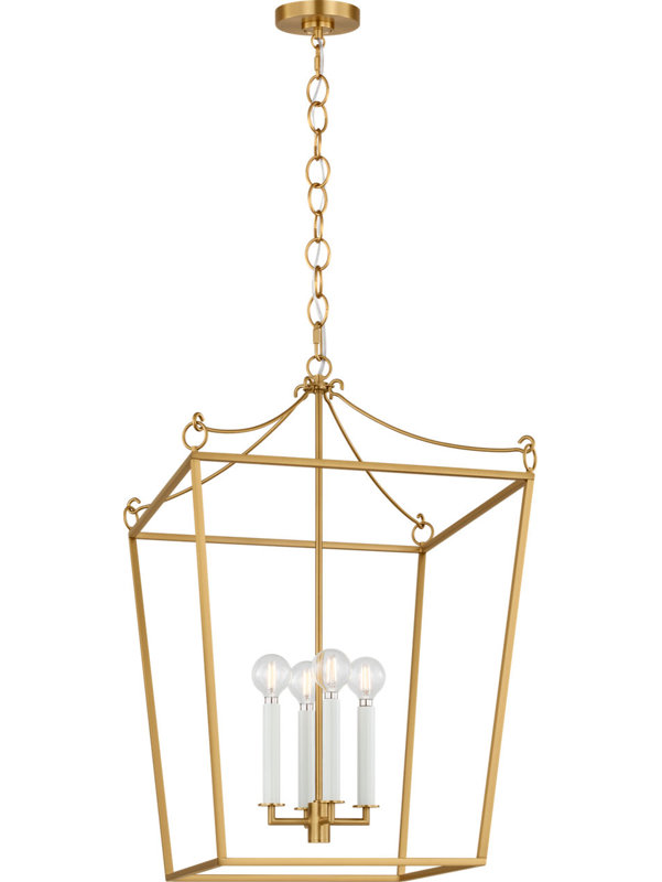 Carlyle Lantern, Burnished Brass, 4, 93" H x 17.63" W  x 17.63" D